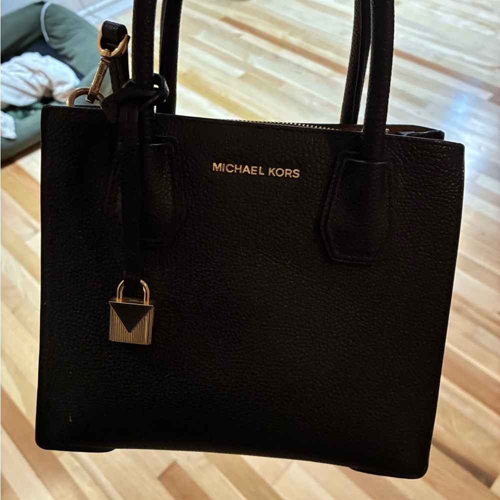 Michael Kors Black Tote with Gold Accents
